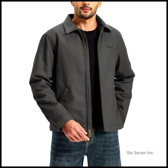 Heavy Winter Work Jacket Fleece Lined Waterproof Duck Canvas Utility Coat